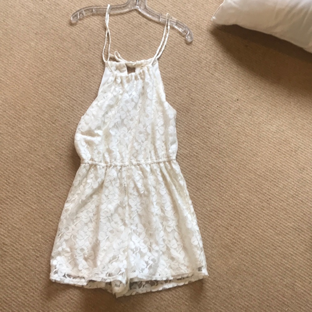 Cream Lacey floral romper